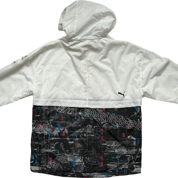 PUMA Men's BMW Motorsport Woven Hooded Jacket White - Picture 10 of 12